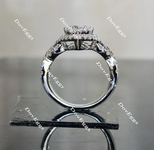 DovEggs split shank double halo engagement ring engagement ring only semi-mount only(Exclusively to DovEggs Stones)