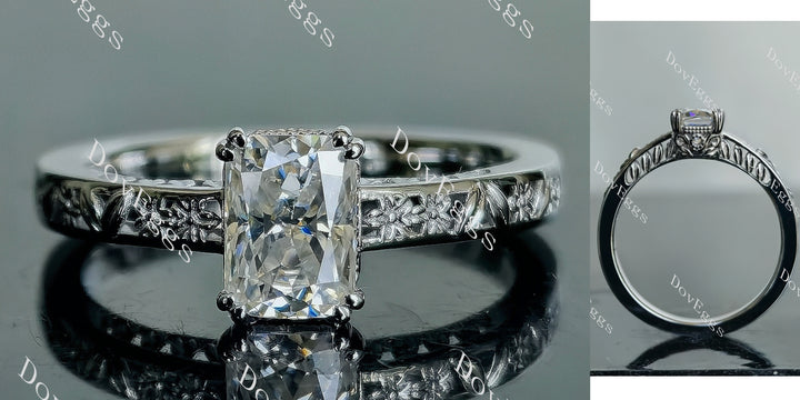 Doveggs radiant solitaire moissanite engagement Ring - DovEggs-Seattle