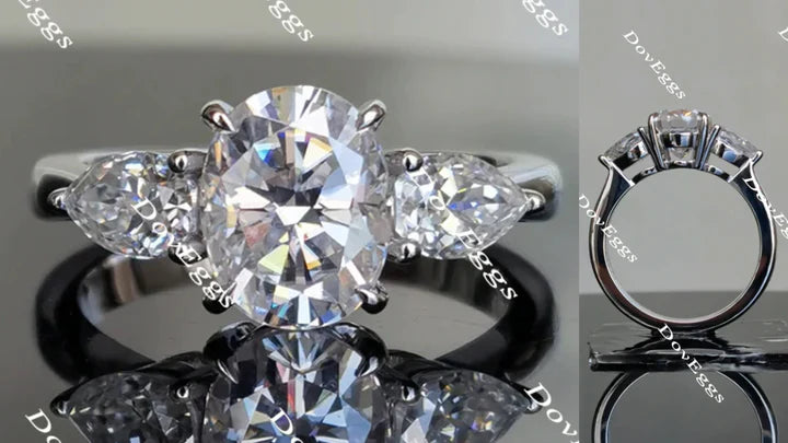 Doveggs three-stone engagement ring only semi-mount only(Exclusively to DovEggs Stones) - DovEggs-Seattle