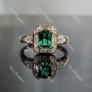 Green with Envy radiant bezel colored gem engagement ring