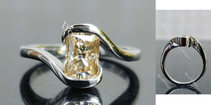 Doveggs pear bezel solitaire engagement ring semi-mount only(Exclusively to DovEggs Stones) - DovEggs-Seattle