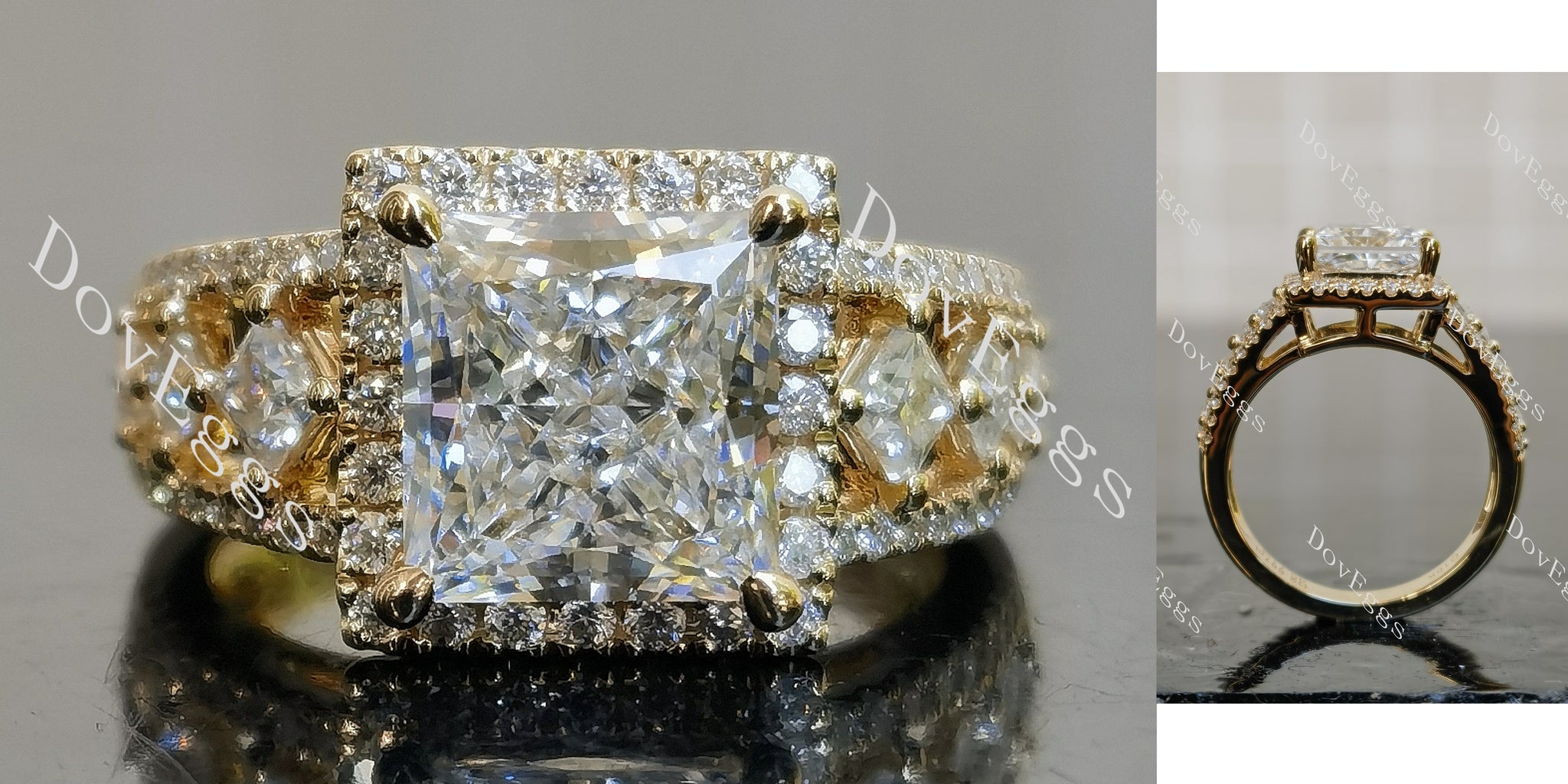 Princess Halo Art Deco Lab Grown Diamond