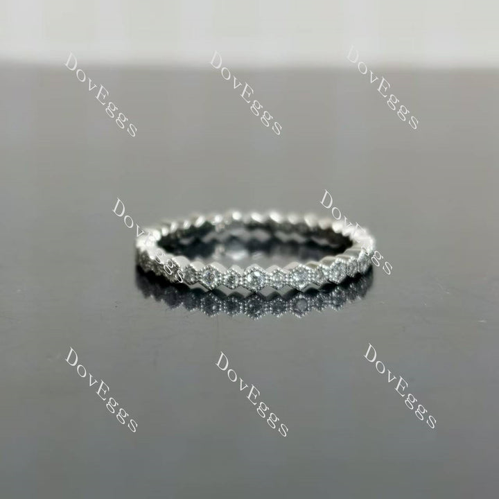 (size 4.75) Doveggs 14K white gold 0.21cttw round lab grown diamond wedding band-1.8mm band width