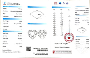 2.1ct Heart Cut Fancy Vivid Yellow - VVS2 Clarity | Doveggs Certified
