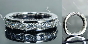 Doveggs round channel set moissanite/lab grown diamond wedding band-4.0mm band width
