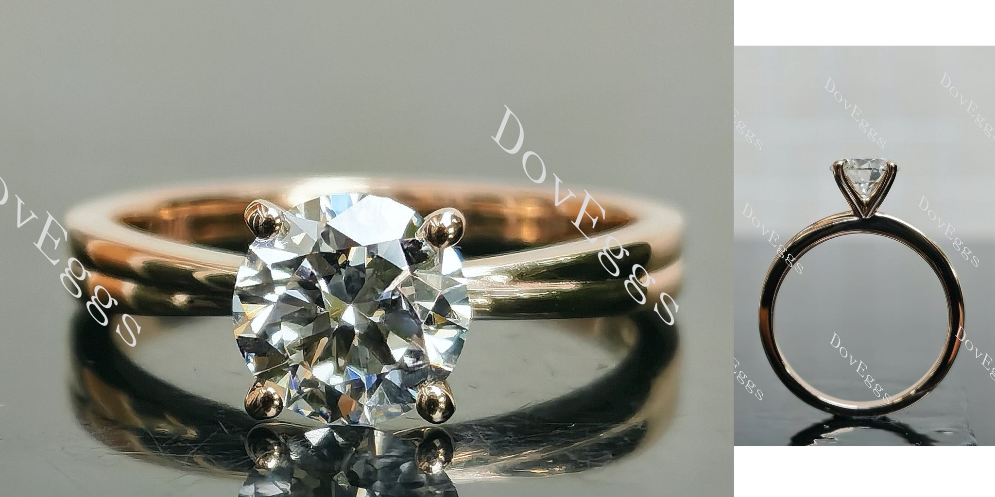 Round Pave Solitaire Lab Grown Diamond
