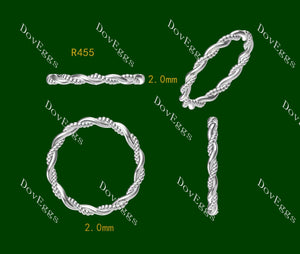 Doveggs braided circle wedding band-2.0mm band width