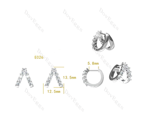 Doveggs round pave moissanite/lab grown diamond earrings