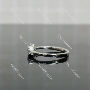 Doveggs round pave moissanite/lab grown diamond accents wedding band-2mm band width