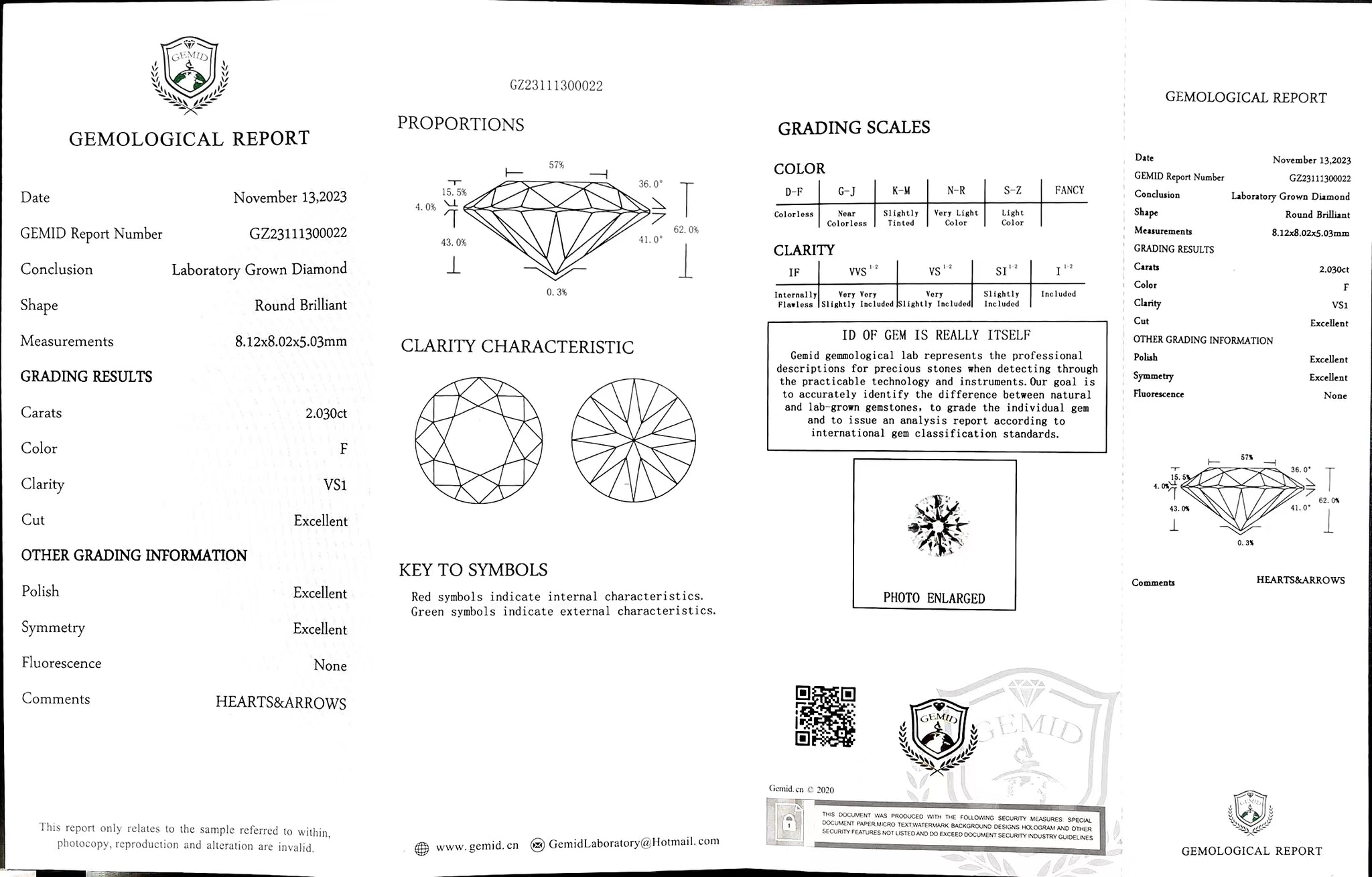Doveggs 2.03ct round F color VS1 Clarity Excellent cut lab diamond stone(certified)