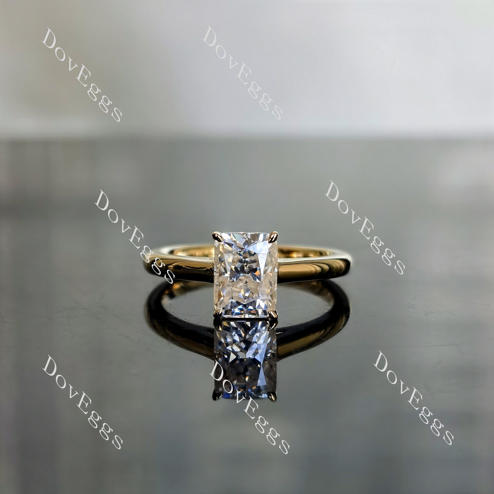 Doveggs radiant solitaire moissanite engagement ring