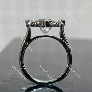 (size 8) Doveggs sterling silver 4ct pear moissanite engagement ring