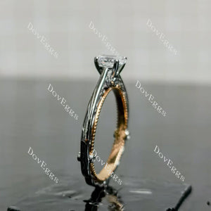 (size 6) Doveggs 18K white gold & rose gold 0.5ct oval lab grown diamond engagement ring