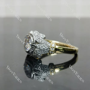 (size 6.75)Doveggs sterling silver 1ct Round moissanite engagement ring