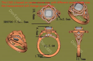 DovEggs flower shape halo engagement ring semi-mount only(Exclusively to DovEggs Stones)