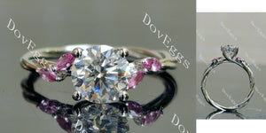 Doveggs round pave side stones moissanite engagement ring