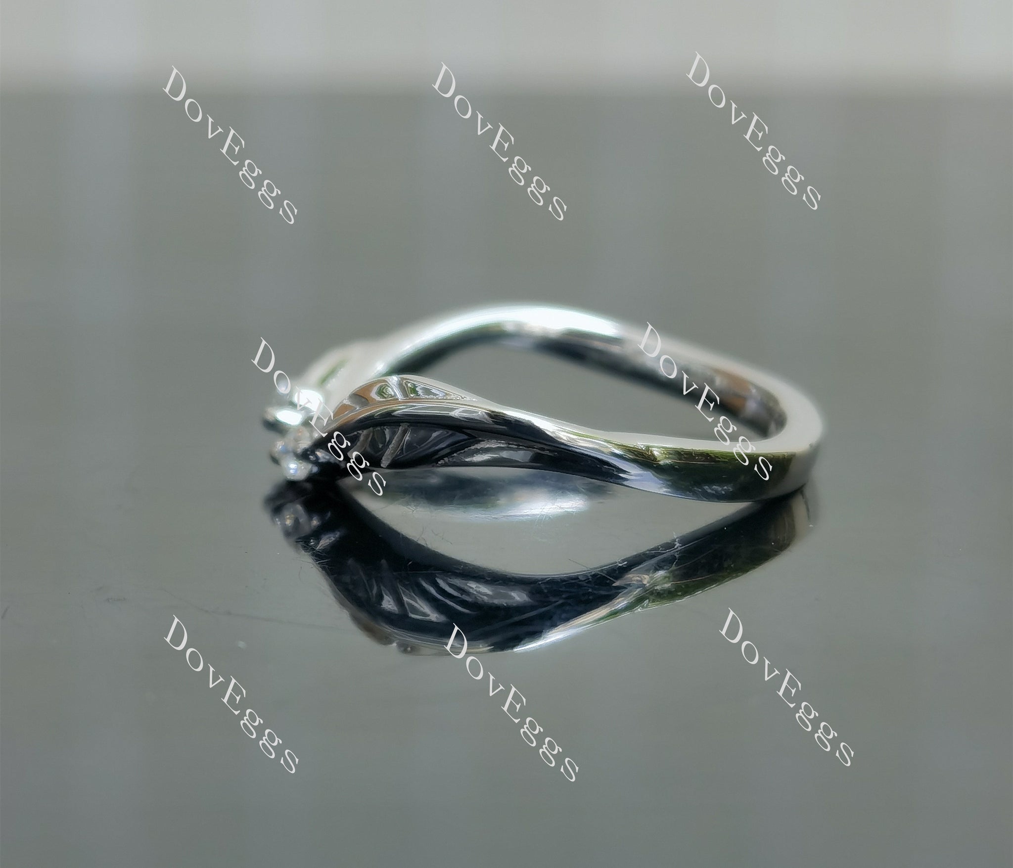 Doveggs round pave moissanite/lab grown diamond wedding band-2.0mm band width