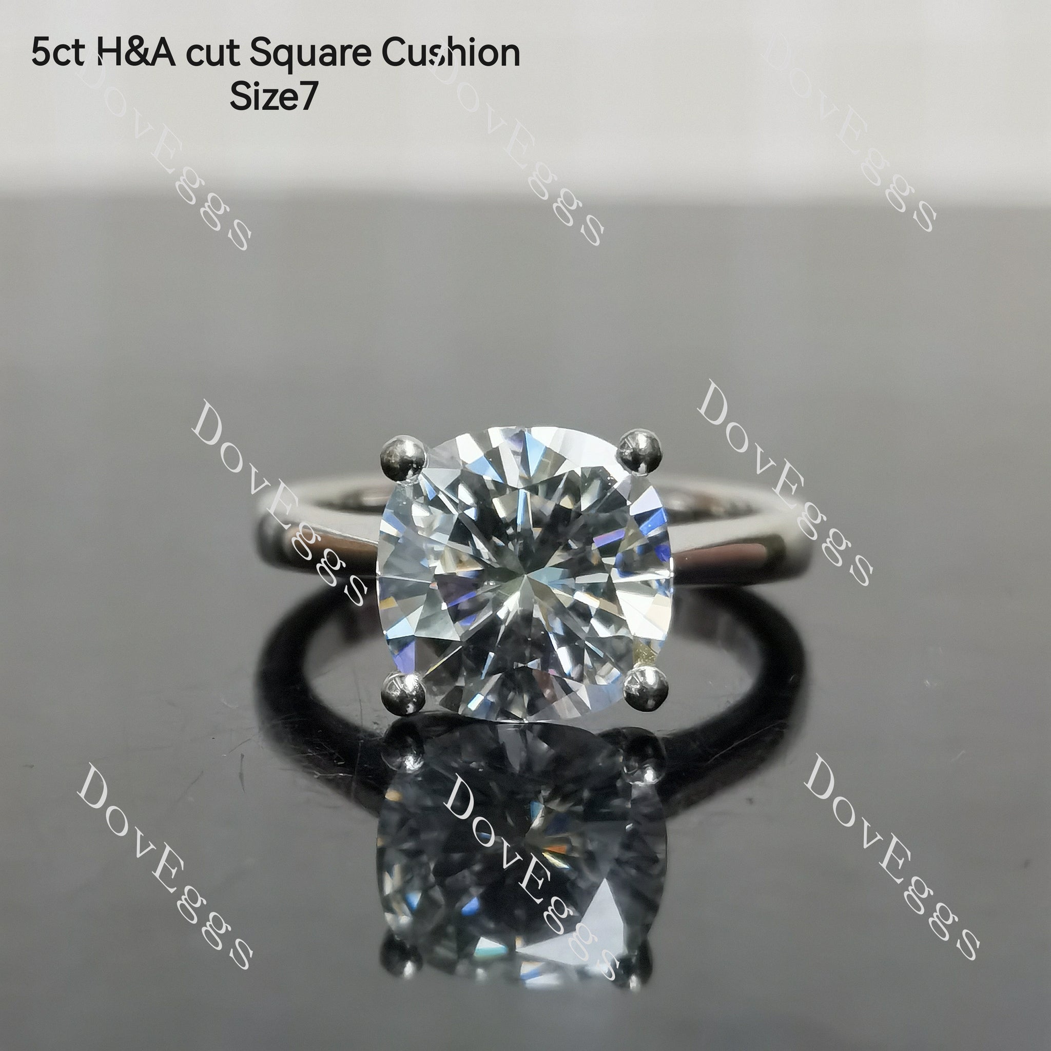 (Size 4.75-7.5) Doveggssterling silver moissanite engagement ring