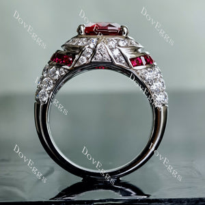 Doveggs square cushion bezel colored gem engagement ring