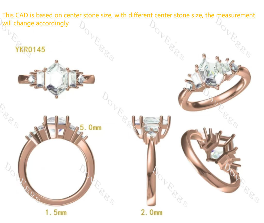Doveggs Dovie Doutch Marquise cut side stones moissanite engagement ring