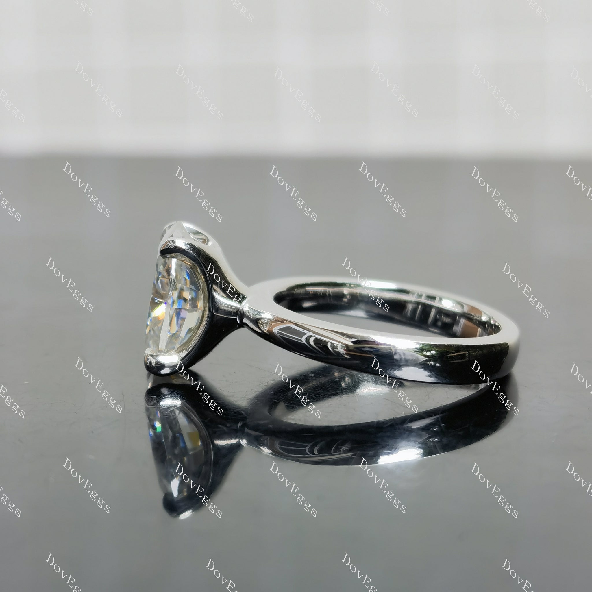 (size 6) Doveggs sterling silver 5ct oval moissanite engagement ring