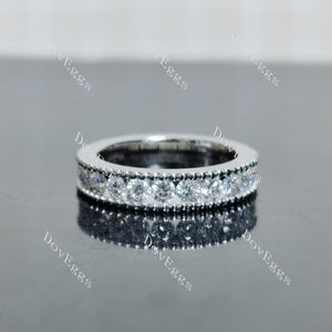 (size 6.5) Doveggs sterling silver round moissanite wedding band