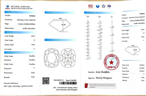 3.01ct Modified Elongated Cushion Cut Lab Diamond - D Color VVS1 | Doveggs Certified