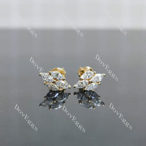 Marquise 4 stones moissanite or lab grown diamond earrings| Doveggs