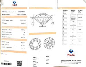 IGI certificate for 0.696ct round D color VS1 clarity lab-grown diamond