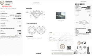 IGI certificate for 2.03ct round ideal cut F/VVS2 lab diamond (LG633475672)
