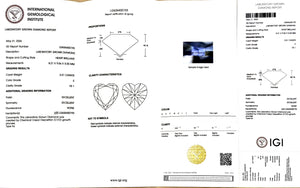 IGI certificate for 2.51ct heart E color VS1 clarity lab diamond (LG636430193)