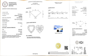 IGI certificate for 2.54ct heart F color VS1 clarity lab diamond (LG616429767)