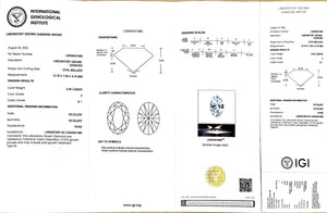 IGI certification for 2.45ct oval E color SI1 lab-created diamond