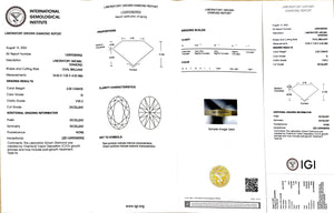 IGI certificate for 2.02ct oval G color VVS2 clarity lab diamond