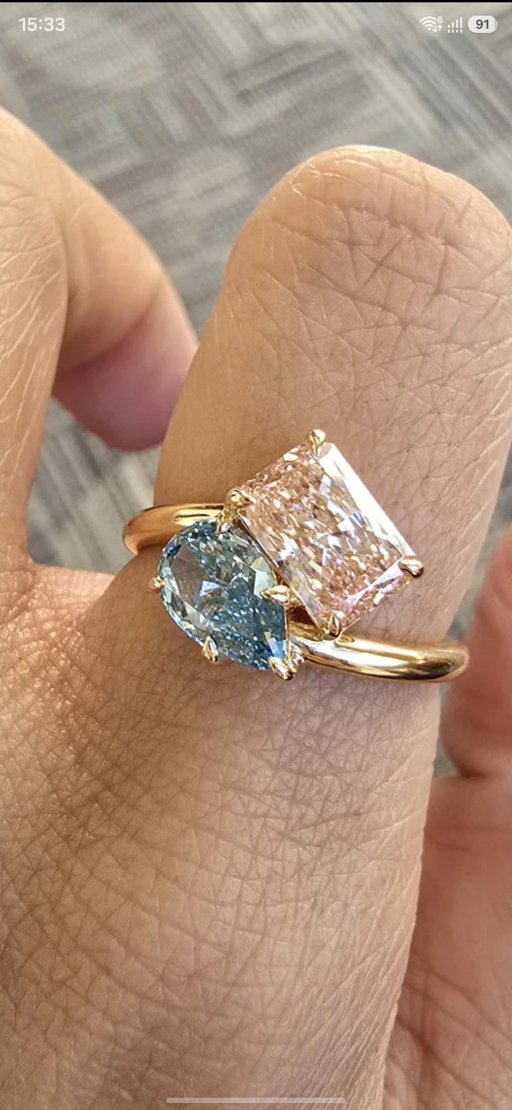 Ring semi mount for 2 stones