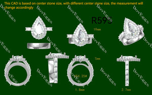 Dean's  halo pave 3/4 eternity engagement ring semi-mount only(Exclusively to DovEggs Stones)