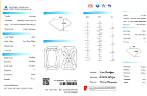 NGIC certificate for 1.420ct radiant Fancy Coffee Brown VS1 lab diamond