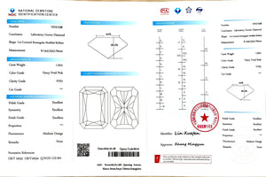 NGIC document for 1.52ct radiant cut fancy vivid pink VVS1 lab diamond