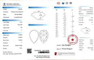 NGIC report for 1.53ct pear rose cut fancy pink VS1 lab diamond