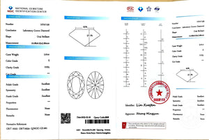 NGIC certificate for 2.01ct oval E color VVS1 lab-created diamond