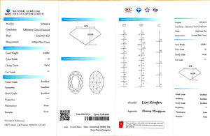 NGIC certificate for 2.028ct oval rose cut D color VVS2 clarity lab-grown diamond