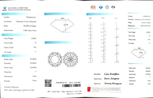 "NGIC certificate for 2.029ct modified octagon cut D color VS1 lab diamond"
