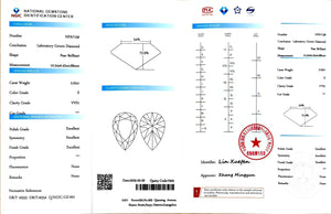 NGIC certification for 2.02ct pear cut E color VVS1 clarity lab diamond