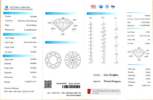 NGIC certificate for 2.045ct round fancy vivid green VS1 lab diamond (NPA2965)