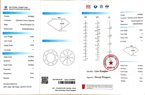 NGIC certificate for 2.04ct European cut E/VVS1 lab diamond (NPA6932)