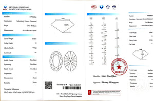 NGIC certificate for 2.05ct oval E/VVS2 lab diamond (NPA6934)