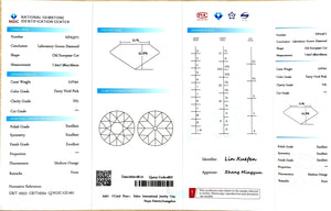 NGIC certificate for 2.074ct old European cut fancy vivid pink VS1 lab diamond (NPA3271)