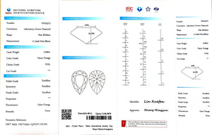 NGIC certificate for 2.090ct pear fancy orange VVS1 lab diamond (NPA3273)