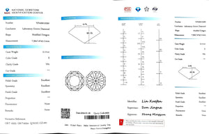 "NGIC certificate for 2.111ct modified octagon cut E color VS1 lab diamond"