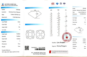 NGIC certificate for 2.23ct Cushion Old Mine Cut E VS1 lab diamond